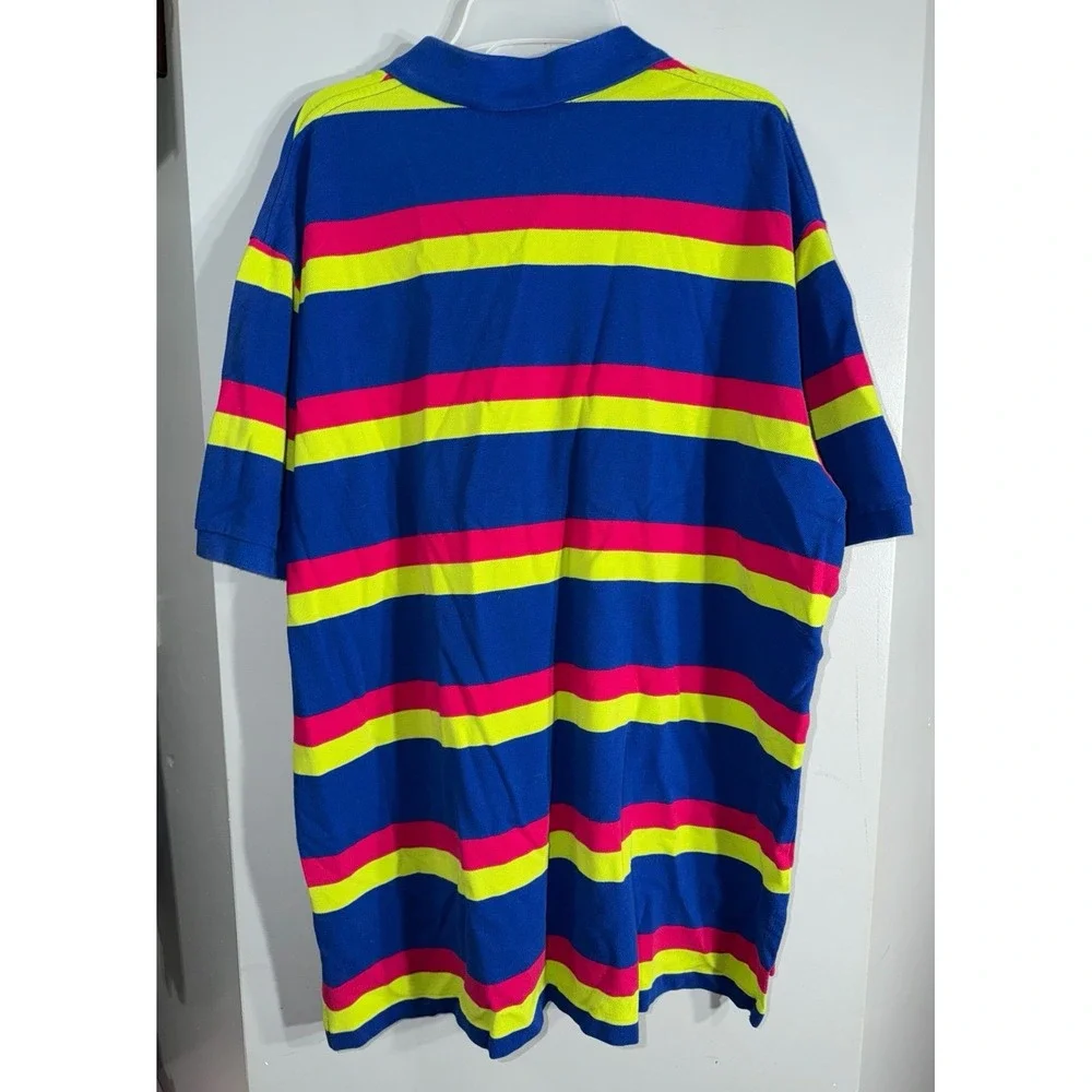Polo Ralph Lauren 90's brightly colored striped polo orange pony men's XXL